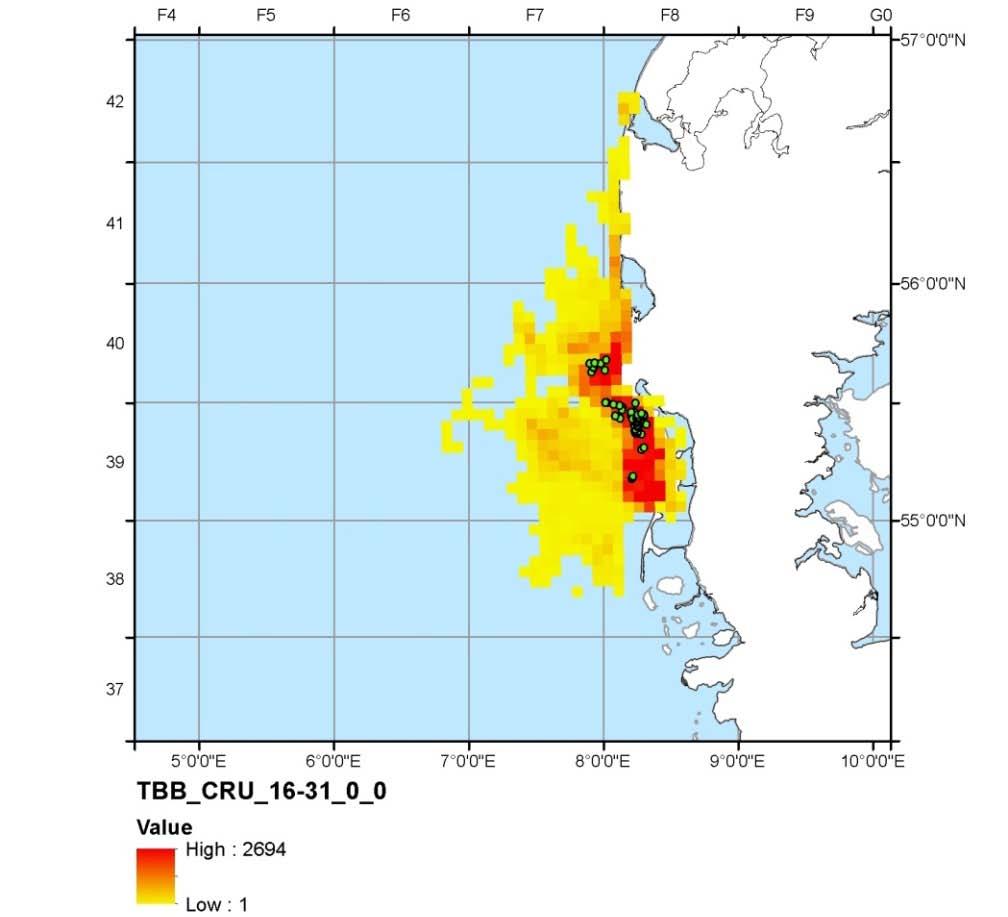 North Sea: Beam trawl targeting Crustaceans (TBB_CRU_16-31_0_0) Observed Total (IV) Total number of vessels 2 26 Number of vessels with VMS 2 26 Number of trips 3 1813 Mean