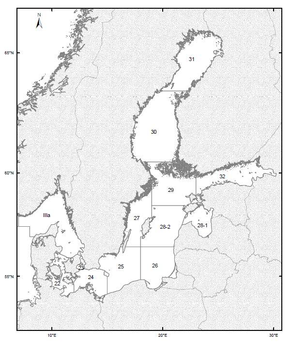 Kattegat (IIIaS), Skagerrak (IIIaN), and East Arctic waters (I and