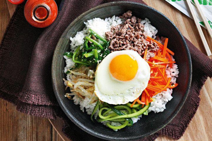 If you want it in a sizzling stone bowl, ask for the Dolsot Bibimbap.