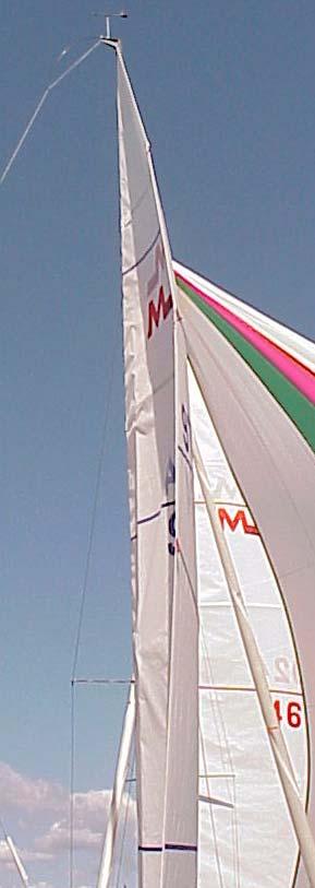 Downwind Light Air: The spinnaker should fly as naturally as possible, and tweakers should only be used in moderate air to take the b ounce out of the spinnaker in choppy water.
