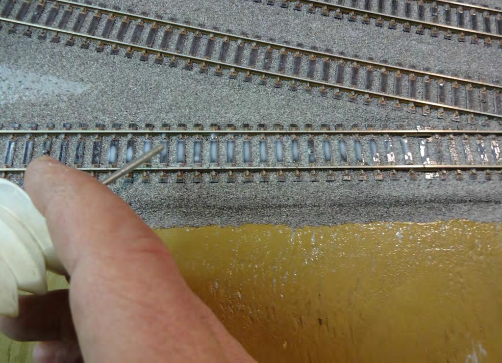 Ballasting Track Lastly apply the diluted