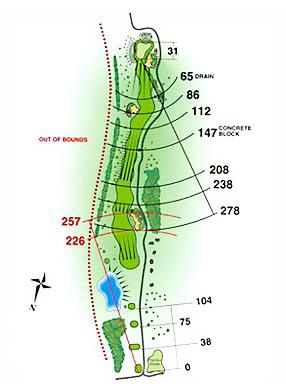 The Pine Trees Hole 1 513 478 443 414 Par 5, Handicap 16 Important to avoid the left bunker on the second stroke, otherwise the