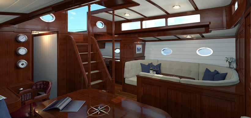 The yacht will be equipped for up to 6 guests on-board in addition to the 2-full-time crew.