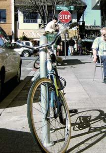The bicycle footprint 90 long and 24 wide is an average derived from measuring a variety of parked bicycles in Oakland.