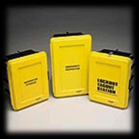 Storage for Emergency Response Accessible to work area In compartments or covers and clearly