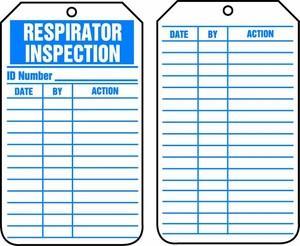 Emergency Respirators Certify the respirator by documenting the following information on a storage compartment tag or label: