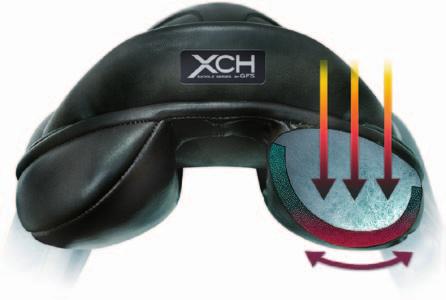The saddle has a deeper AMS panel at the front and back to offer extra support and clearance over the wither and spine.