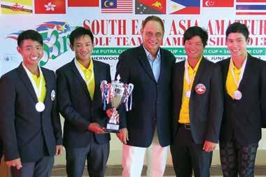 Putra Cup team members, from left, Nicklaus Chiam, Jonathan Woo,