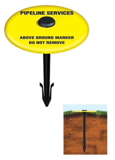GROUND LEVEL MARKERS DURABLE CLEARLY IDENTIFY CUSTOM BURIED MESSAGES ASSETS CURB MARKERS When large marking posts are not practical, curb markers provide a simple, long-lasting alternative to help
