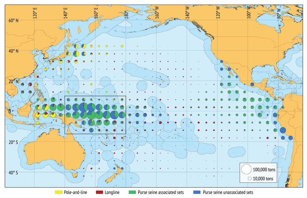 2 This TDA focuses on the migratory tuna stocks in the Western Central Pacific Fisheries Commission (WCPFC) area. More than 50% of the world s commercial tuna supplies are harvested here.