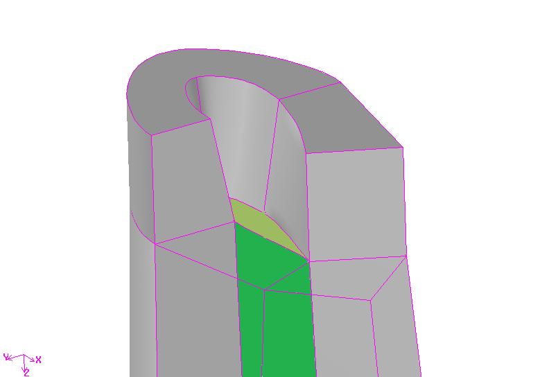 Several different mesh schemes were used in an effort to both resolve the boundary layer surrounding the blade and hub and obtain a computationally feasible domain. A R.
