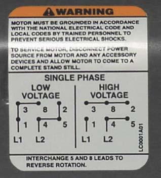 Wiring Instructions WARNING Shock Hazard Failure to observe these instructions could lead to severe injury or death.