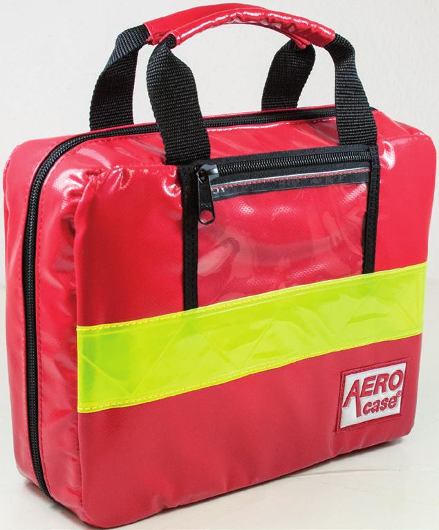 Hook-and-loop strips on the back for fastening of emergency pouches Space saving storage in