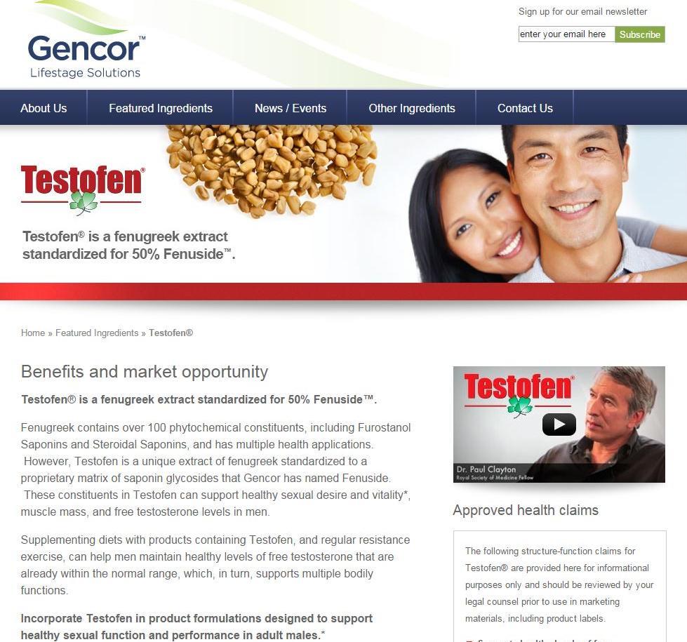 119. Gencor Defendants state, Gencor provides clinically proven ingredients formulated to support your customer s specific lifestyle health issues. http://www.gencor pacific.com/index.
