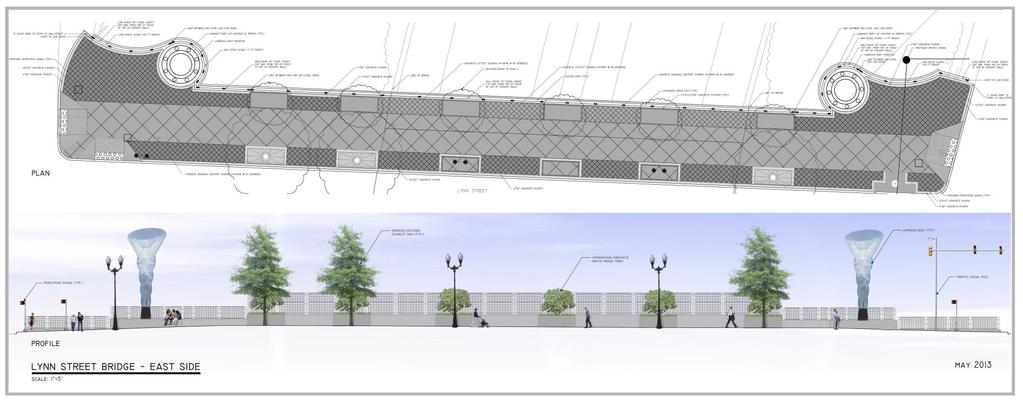 N East side of Lynn Street Improvements (A) Plan and elevation showing new
