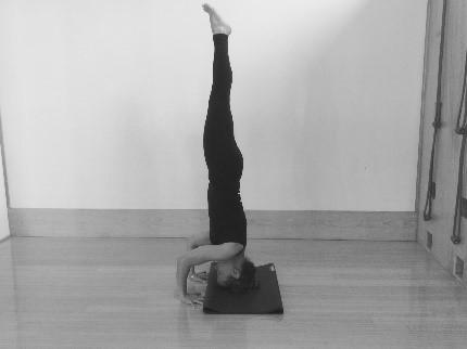 Sirsasana II Can use the wall for support if needed. If using wall, place head about 2-3 inches out from the wall. Place the head down.