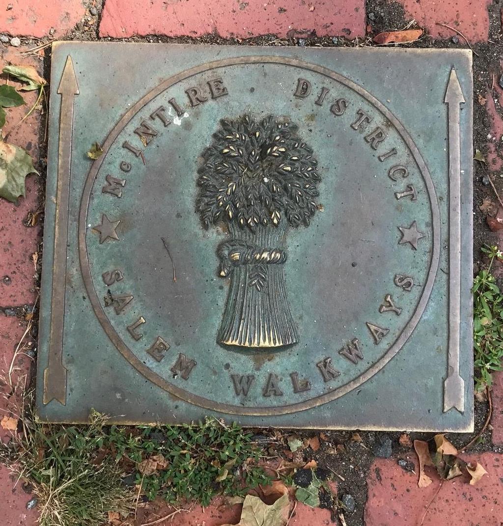 Historic Recognition of Derby Street Medallions added to sidewalk surface Similar to
