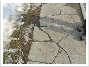 Currently, only the north side of Connett and both sides of Plains Road have sidewalks. Existing sidewalks are in need of repair in some areas.