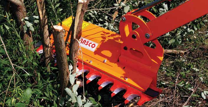 SRG EFFICIENT SOLUTION FOR REMOVING THICKER VEGETATION Branch cutters are a reliable attachment for crane mowers that is