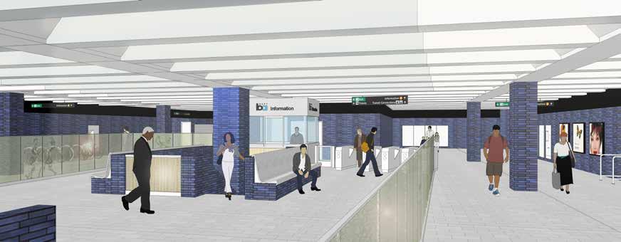 been integrated throughout the improvements to enliven the station, reflect