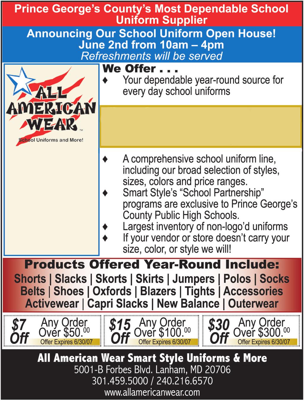SCHOOL UNIFORM $10.00 off $20.00 off over $75.00 over $135.00 $35.00 off $55.00 off Performance Guarantee over $235.
