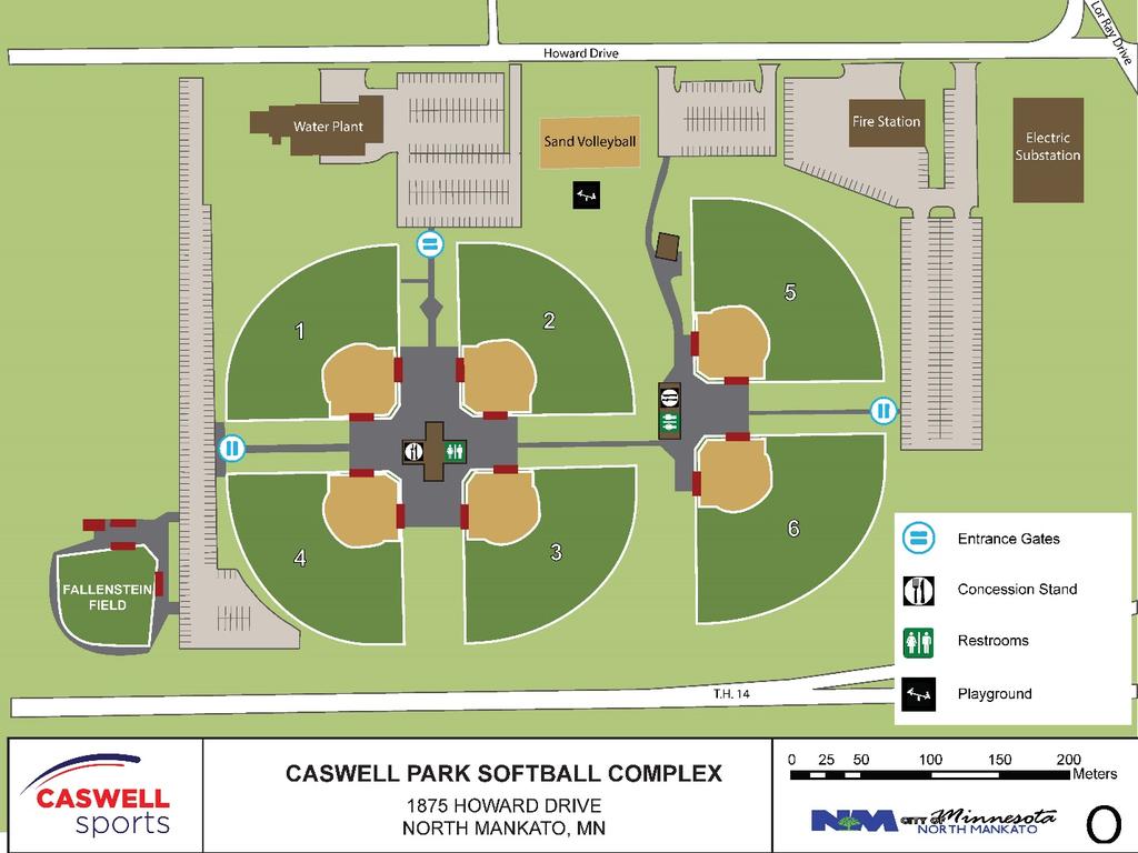 Tournament Fields Caswell Park Softball Complex 1875 Howard Drive North Mankato, MN