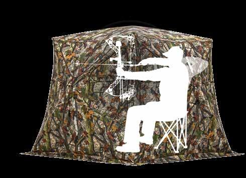 BELL BOTTOM WORLD S FIRST FLARED-BASE HUB BLIND Like other hub blinds, the Bell Bottom is extremely portable, easy to set up, easy to take down, and has no loose parts; but, the