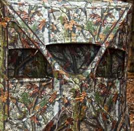 many as three people can hunt in comfort with the 62 by 62-inch