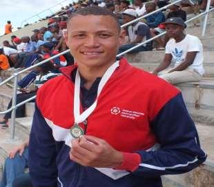 LUXOLO ADAMS secured a team medal for EP in the 4 X 100M RELAY with the help of team mates Casper Lotter, Aidan Tuohy, Johan Steyn. Eastern Cape Academy of Sport P.O. Box 77000 NMMU Port Elizabeth 6013 Tel: 041 504 4884 Fax: 041 504 2022 Website: www.