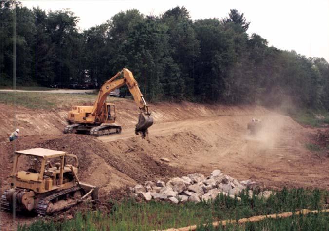 In 1993, a portion of the upstream abutment of the dam was covered with an impervious surface.