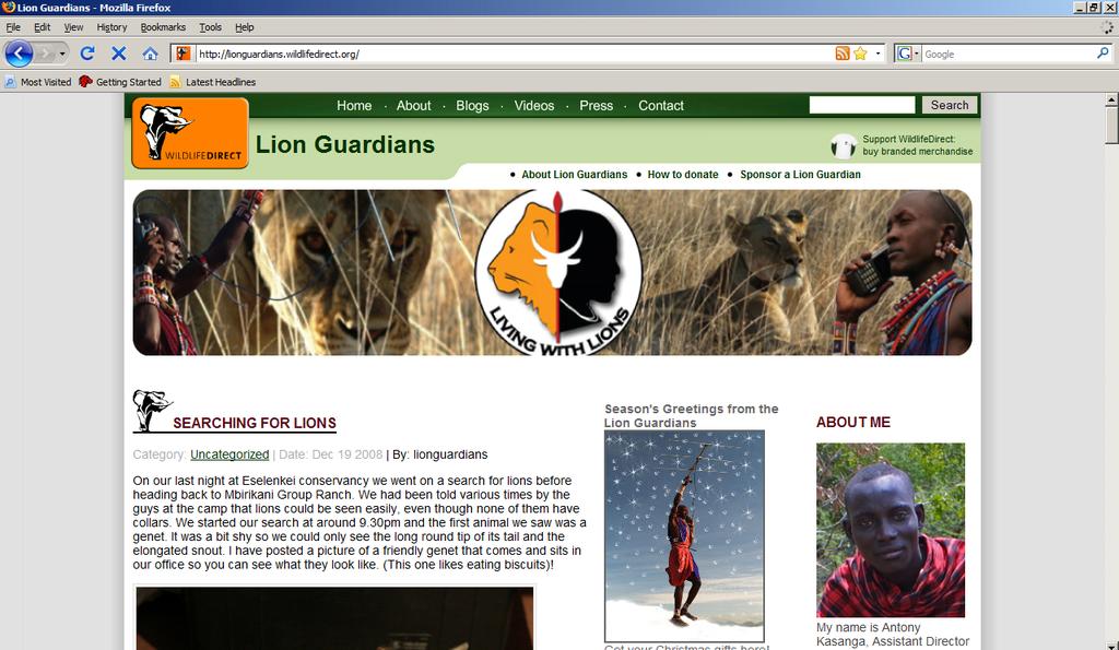 The Lion Guardians blog http://lionguardians.wildlifedirect.