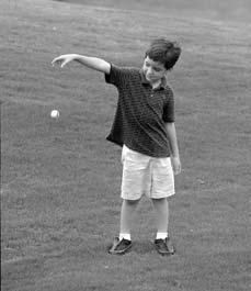 When you drop a ball, stand erect, hold your arm out straight at shoulder height and drop it. C.