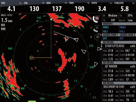 Radar Exceptionally clear radar PPI display Chart overlay mode Broadband Radar