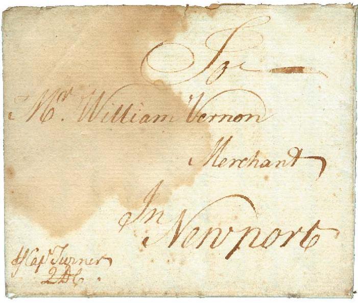 NOVA SCOTIA and NEW BRUNSWICK to UNITED STATES 1752 and 1758 July 24, 1752 Halifax, Nova Scotia to Newport, U.S.A. The earliest recorded cover from Halifax in private hands.