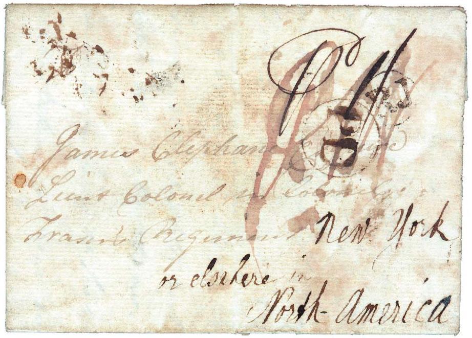 1759 March 10 London to a British Officer at Louisbourg Addressed to Colonel Frasers Regiment Fraser