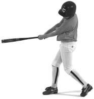 Tactics and Skills 117 Elbows out from the body and flexed, pointing down toward the ground Feet far enough back from the plate so the bat passes slightly across the outer edge of the plate when the