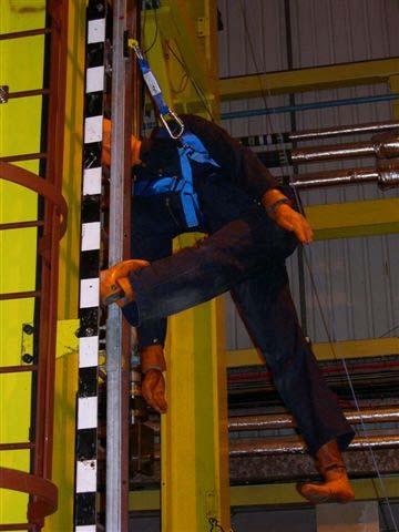 (B): 4.67 m Vertical distance from harness attachment point to floor after release (A): 4.05m Vertical displacement of dummy: B-A = 0.