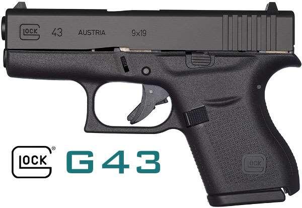 Carry Pistols 9mm Glock 43 Barrel 3.39 Weight 17.