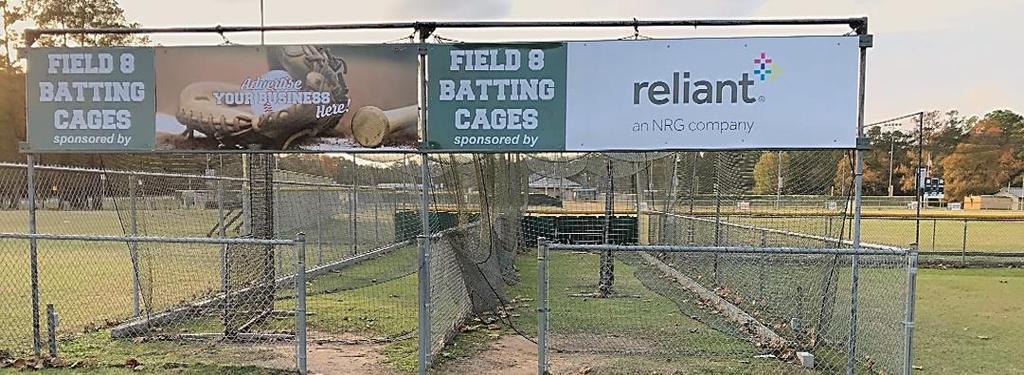 BATTING CAGE SPONSORSHIP: $1,250 AVAILABILITY LOCATION  banner in a moderate-to-hightraffic