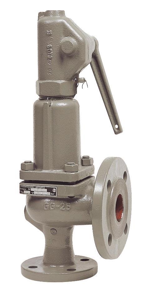 Pressure (bar) 6301 TYPE CAST IRON SAFETY VALVES FEATURES The 6301 type safety valve is a device designed to protect installations