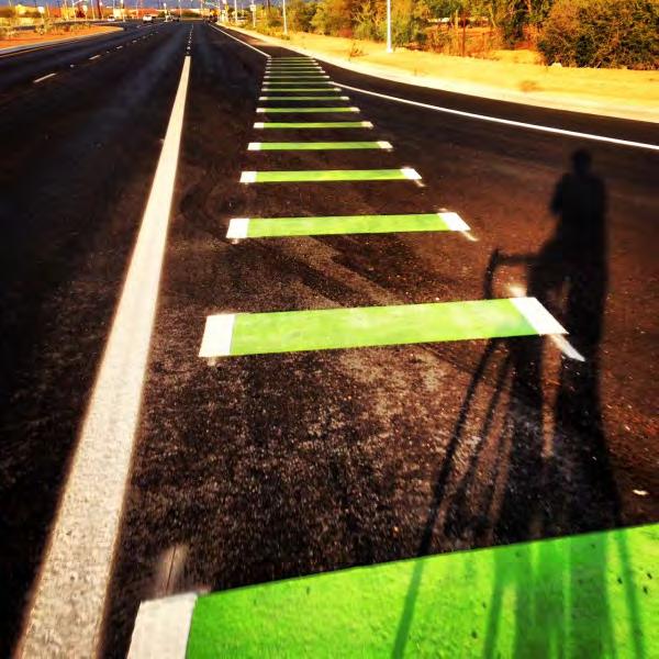 Design of the BikeHAWK Pima County is experimenting with GREEN* ZEBRA stripe pavement markings in conflict areas, (Tucson