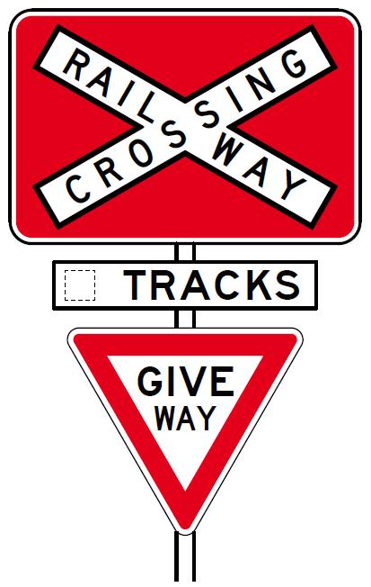 Figure 7.2: Examples of a passive railway crossing sign assembly Source: AS 1742.7. 7.3.
