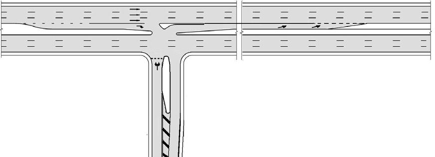 2.2.8 Seagull Treatments Rural seagull treatments Seagull treatments are generally only provided at T-intersections. The preferred layout of a seagull treatment is shown in Figure 2.19.
