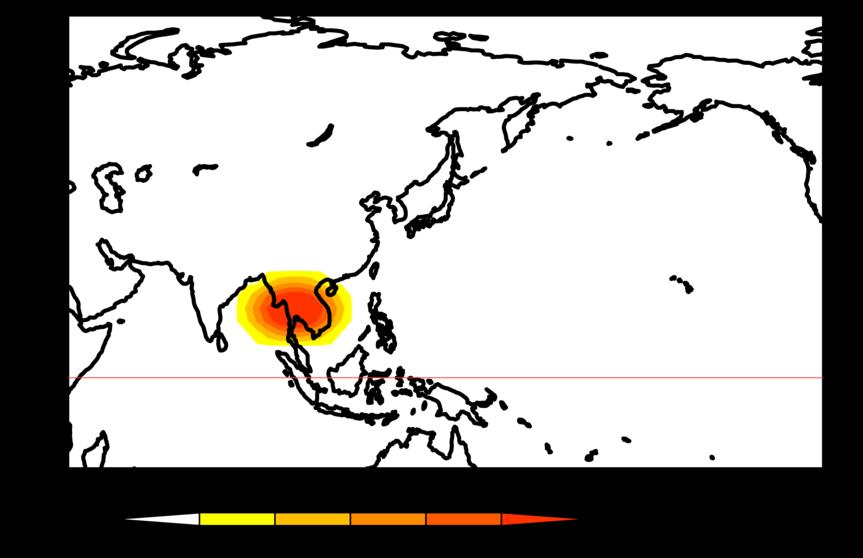LBM response to heating around Indo-china Heat forcing at σ 0.
