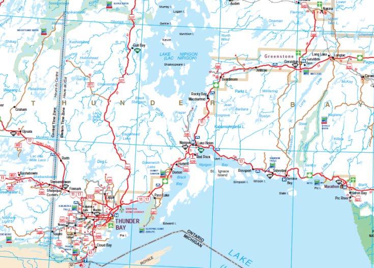 History of Highway 11/17 Highway 11/17 between Thunder Bay and Nipigon forms a strategic link in the Trans-Canada Highway System.
