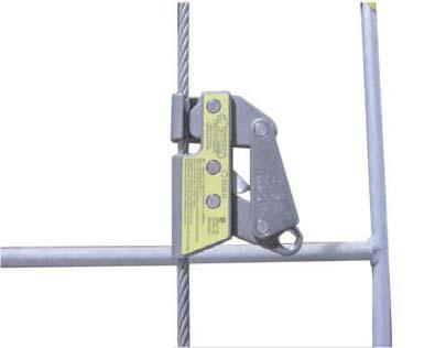 Climbers should tie off the slider when they are detached from it and working elsewhere on the structure.