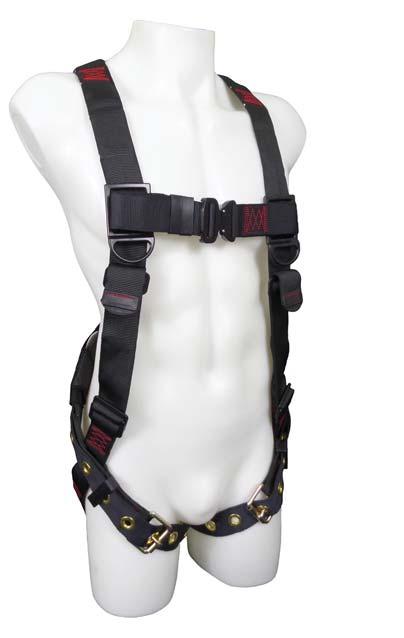 HARNESSES BLACK WIDOW Harnesses Our most comfortable harness! Full Body Harness with Tubular Webbing and built in memory padding provides outstanding comfort. No need for shoulder pads!