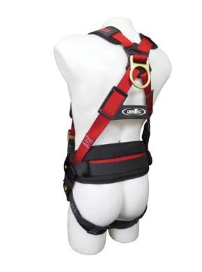 for extended use Plastic tips located at the end of each strap prevents fraying and allows the user to adjust the harness more easily even when wearing work gloves Adjustable Mating Buckles on Chest