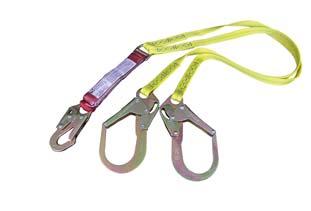 Capacity Load 14ATS HH-LANYARD HARD HAT LANYARD ShockSorb TM SHOCK PACK LANYARDS E4 Rated = up to 254 lbs. (115kg) E6 Rated = up to 386 lbs.
