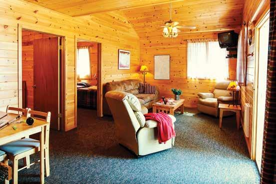 creature comforts. A short walk to the lodge offers billiards or shuffleboard.